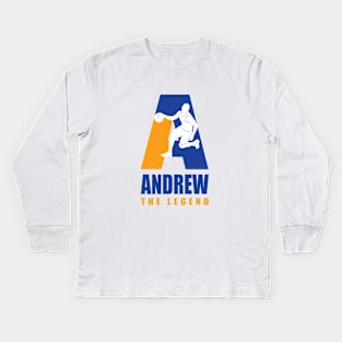 Andrew Custom Player Basketball Your Name The Legend Kids Long Sleeve T-Shirt